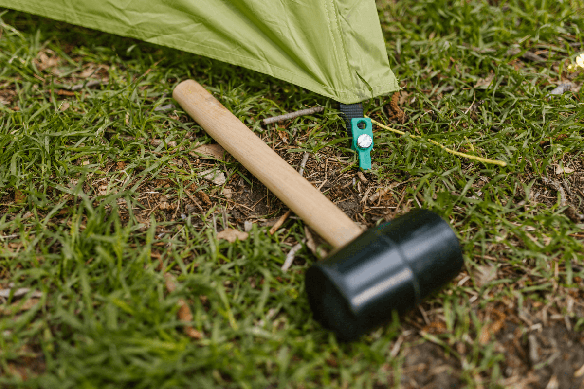 A tent mallet - a specialized tool for staking tent pegs