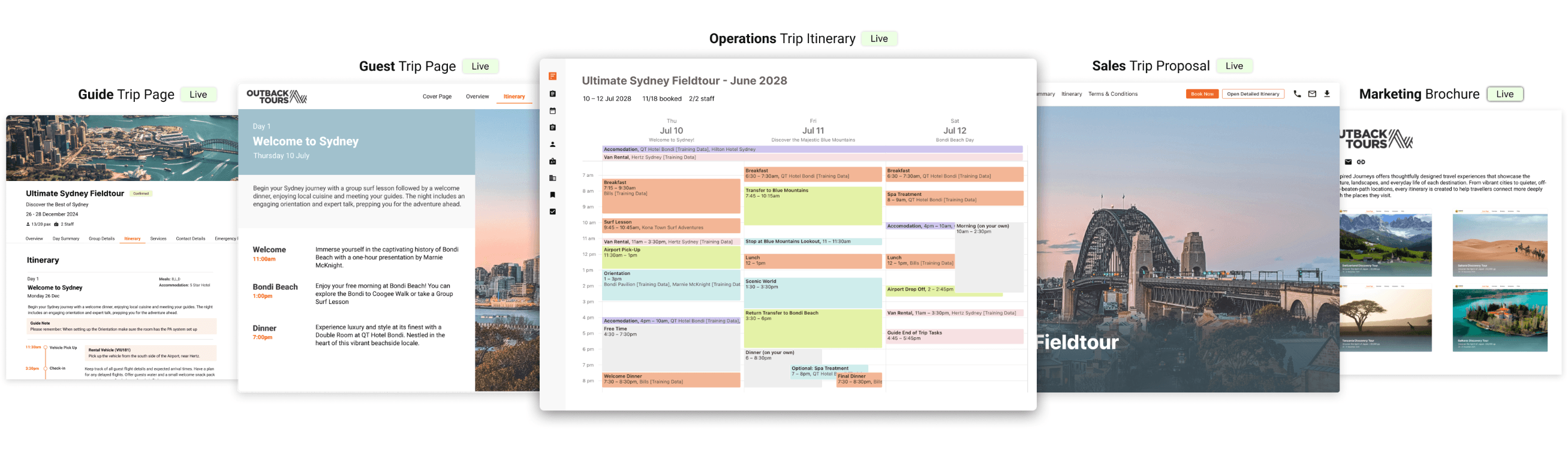 Fieldbook tour managament system features