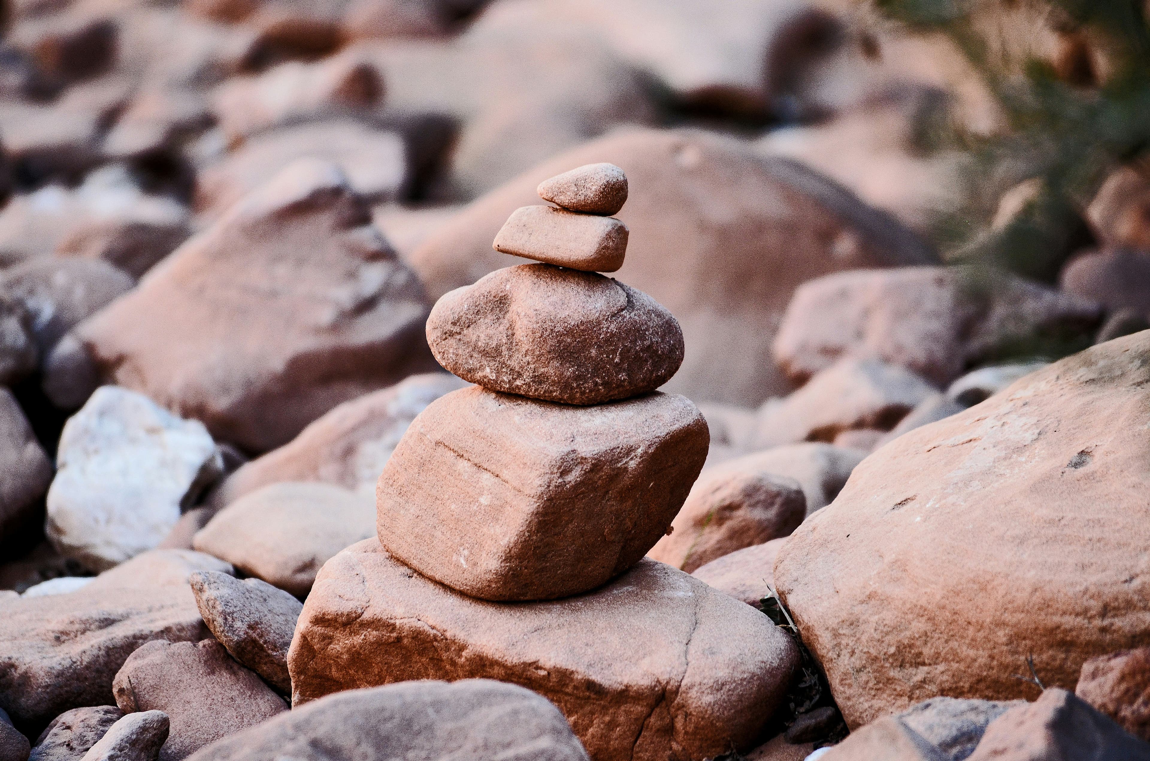 Stacked rocks, a classic and obvious visual metaphor for stack ranking