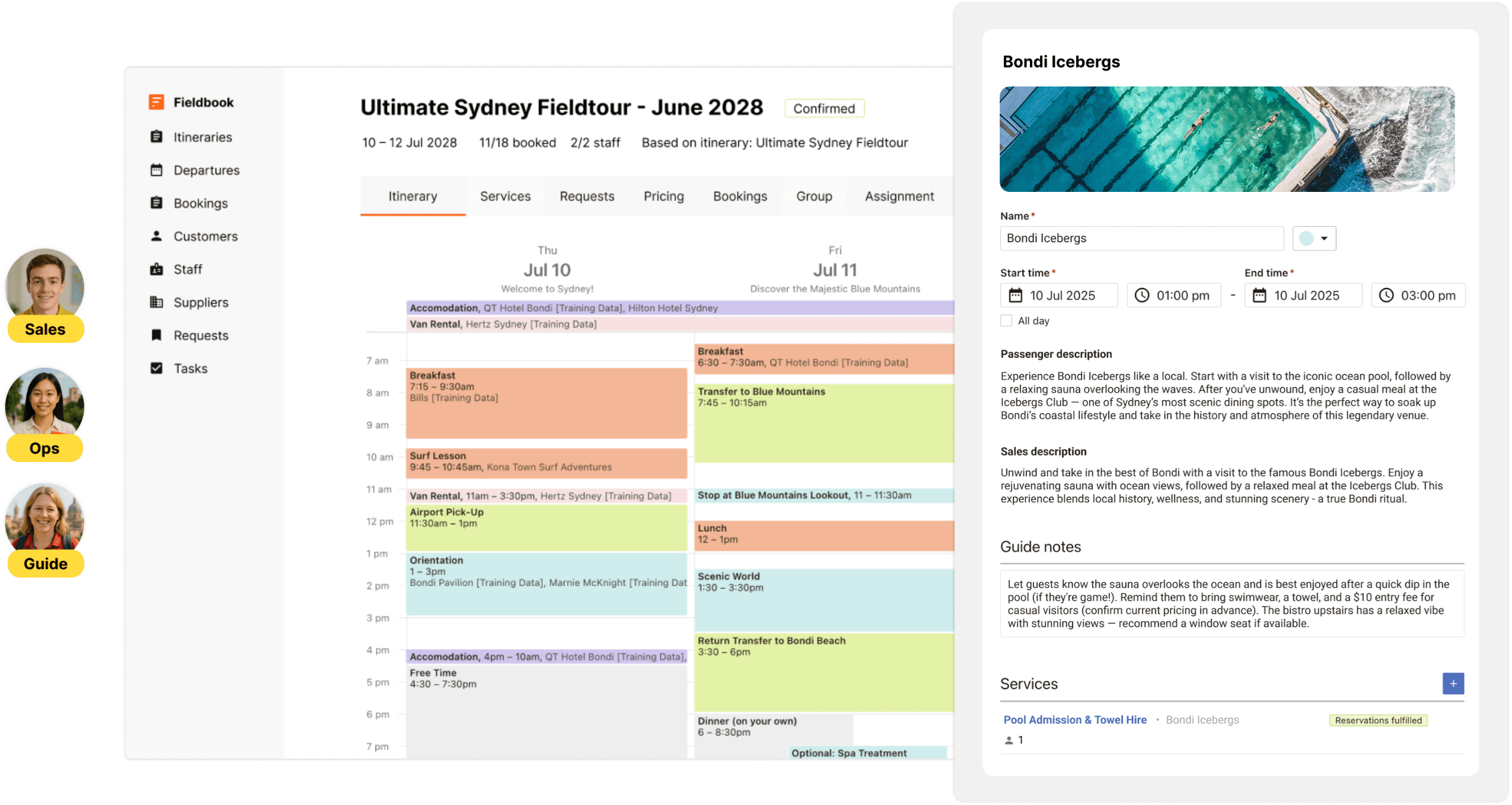 Itinerary builder with - drag and drop calendar