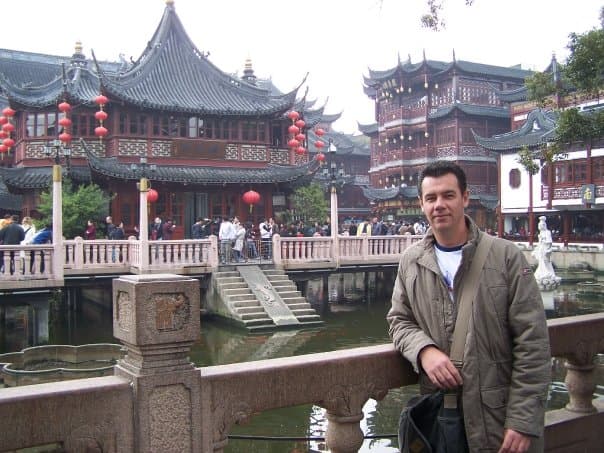 Luke as a young tour guide in Japan